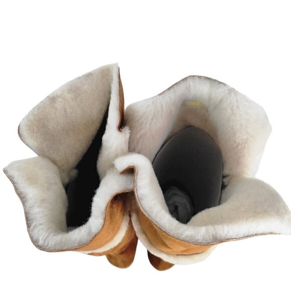 Made In Italy Suede Knee high Tall Long Wedge Heeled Boots Cognac | US 9 EU 39 - Picture 7 of 16